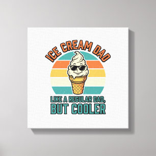 Impressão Em Tela Camisa do Pai de Sorvete Vintage Engraçado Design