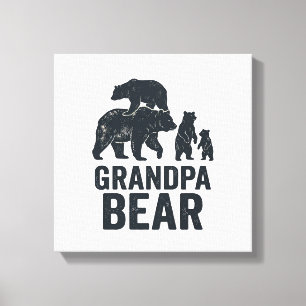 Impressão Em Tela Camisa do Urso do Avô Vintage Engraving Família Ur