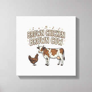Impressão Em Tela Camisa engraçada da fazenda Frango Marrom Vaca Mar