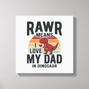 Impressão Em Tela Camisa engraçada de dinossauro Papai RAWR vintage