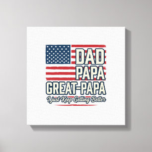 Impressão Em Tela Camisa Família Vintage Patriótica Papai Vovô