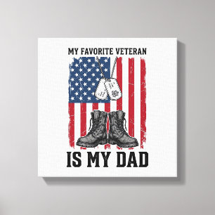 Impressão Em Tela Camisa Patriótica do Meu Pai é o Veterano Favorito
