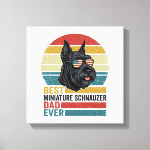 Impressão Em Tela Camisa Patriótica Vintage do Papai Schnauzer Minia