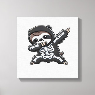 Impressão Em Tela Camisa Sloth Halloween Esqueleto Crianças Mulheres