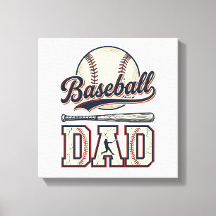 Impressão Em Tela Camisa Vetorial de Beisebol Vintage do Pai_1