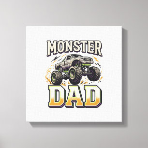 Impressão Em Tela Camisa Vetorial Vintage de Caminhão Monstro Pai Mo