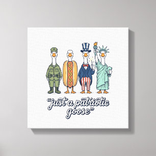 Impressão Em Tela Camisa Vetorial Vintage de Ganso Patriótico_1