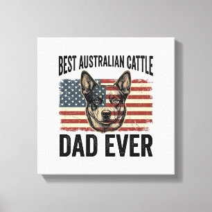 Impressão Em Tela Camisa Vintage Patriótica do Pai do Cão de Gado Au