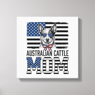 Impressão Em Tela Camisa Vintage Patriótica Mãe do Australian Cattle