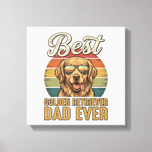 Impressão Em Tela Camisa Vintage Pôr do Sol Pai do Golden Retriever 
