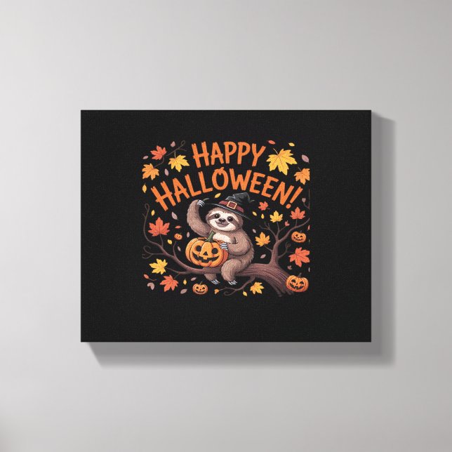 Impressão Em Tela Camiseta Clássica do Dia das Bruxas (Frente)