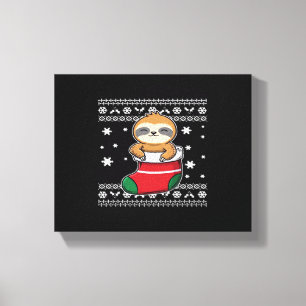 Impressão Em Tela Camiseta Clássica Preguiça de Natal