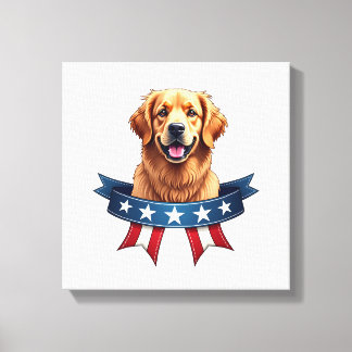 Impressão Em Tela Camiseta da Ponte da Fita do Golden Retriever Patr