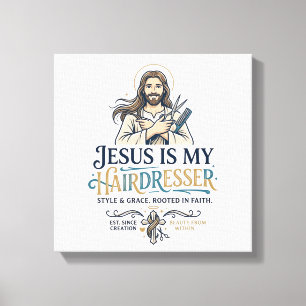 Impressão Em Tela Camiseta de Cabeleireiro Salão de Beleza Jesus Ins