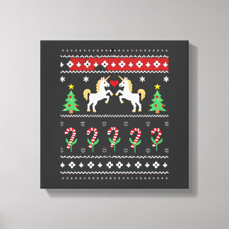 Impressão Em Tela Camiseta de festa de suéter feio de Natal do unicó