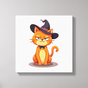 Impressão Em Tela Camiseta de Gato do Halloween Gatinho Jack O Lante