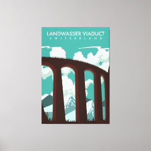 Impressão Em Tela Camiseta do Viaduto Landwasser Suíça