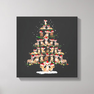 Impressão Em Tela Camiseta engraçada da árvore de Natal Chihuahua Xm