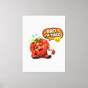 Impressão Em Tela Camiseta engraçada de morango "Bro tô cansado"