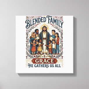 Impressão Em Tela Camiseta Família Mista de Jesus Família Reconstitu