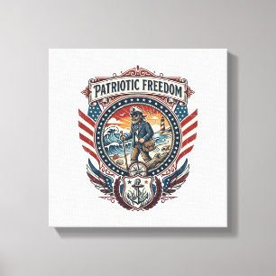 Impressão Em Tela Camiseta Gráfica Vetorial Patriota Beachcomber_1