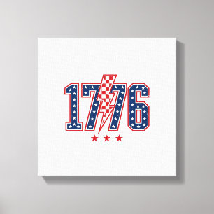 Impressão Em Tela Camiseta Gráfica Vintage com Raio Patriótico de 17