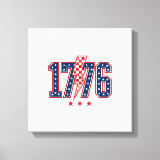 Impressão Em Tela Camiseta Gráfica Vintage com Raio Patriótico de 17