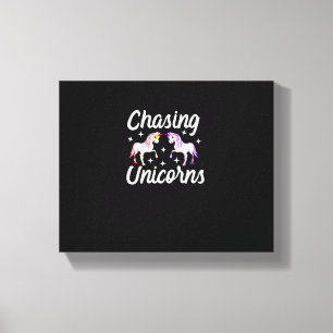 Impressão Em Tela Camiseta Mágica de Manga Comprida Chasing Unicorns