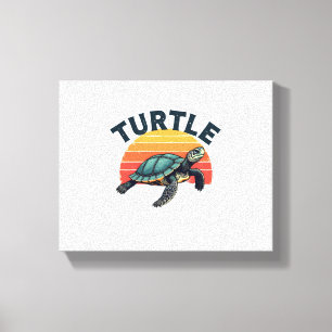 Impressão Em Tela Camiseta Tartaruga Retro