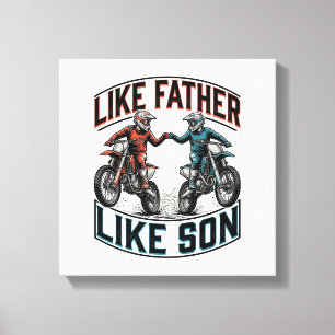 Impressão Em Tela Camiseta Vetorial Vintage Motocross Tal Pai Tal Fi