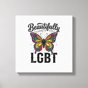 Impressão Em Tela Camiseta Vintage Orgulho Borboleta LGBT Lindamente