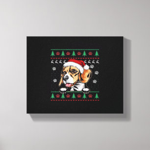 Impressão Em Tela Camisola Oversized de Natal do Beagle Uglyer Dog