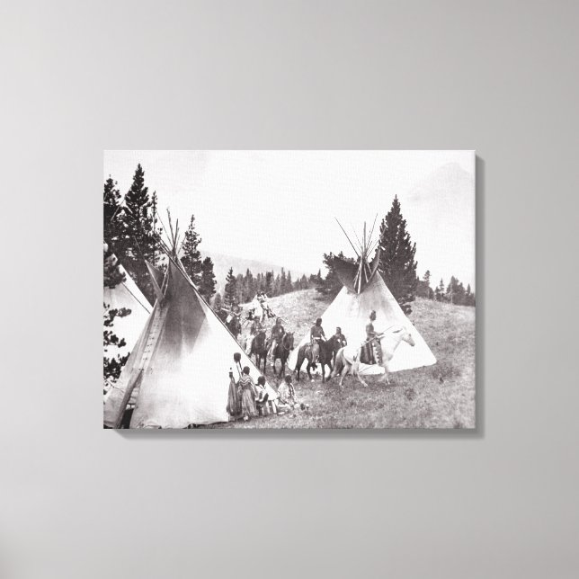 Impressão Em Tela Camp Nativo Americano, Montana, c.1900 (b/m) (Frente)