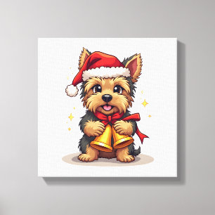 Impressão Em Tela Campainhas de Natal do Yorkshire Terrier