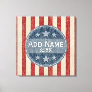 Impressão Em Tela Campanha Política - estrelas e faixas de colheita