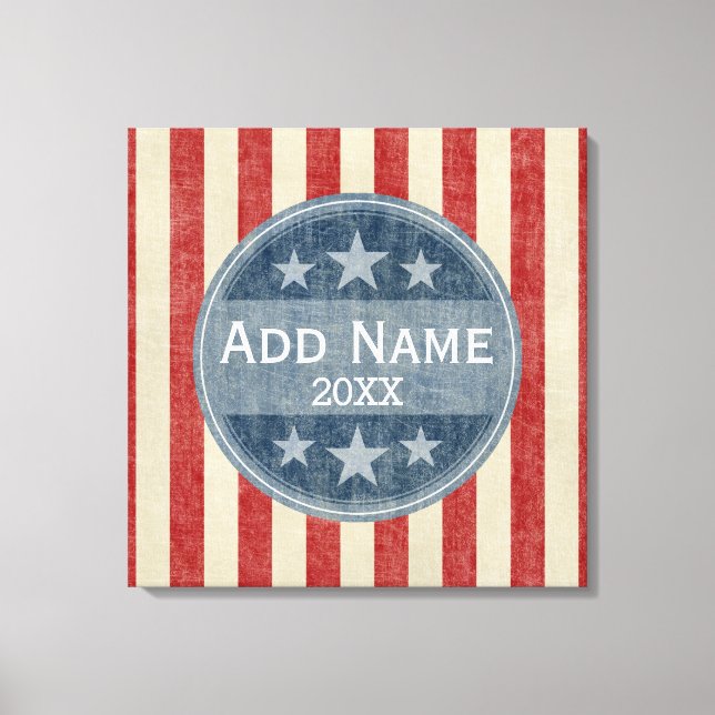 Impressão Em Tela Campanha Política - estrelas e faixas de colheita (Frente)