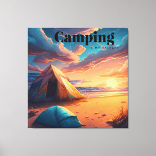 Impressão Em Tela Camping é minha Terapia Arte Digital