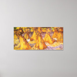 Impressão Em Tela Campo com pilhas de trigo por Van Gogh.