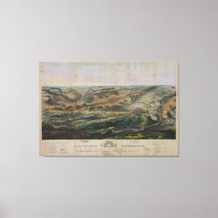 Impressão Em Tela Campo de batalha de Gettysburg por John Bachelder