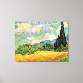 Impressão Em Tela Campo de trigo Van Gogh com ciprestes na Haute Gal