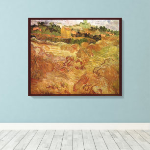 Impressão Em Tela Campos de Trigo com Auvers de Vincent van Gogh