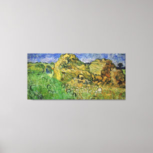 Impressão Em Tela Campos de Trigo com Pilhas, Vincent van Gogh.