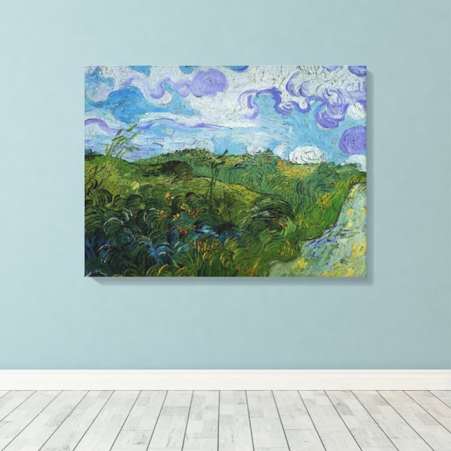 Impressão Em Tela Campos de trigo verde por Vincent van Gogh (Insitu(piso de madeira))