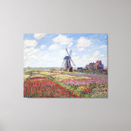 Impressão Em Tela Campos de Tulip, por Claude Monet
