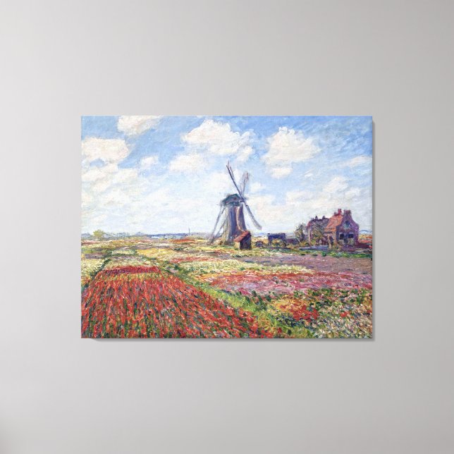 Impressão Em Tela Campos de Tulip, por Claude Monet (Frente)