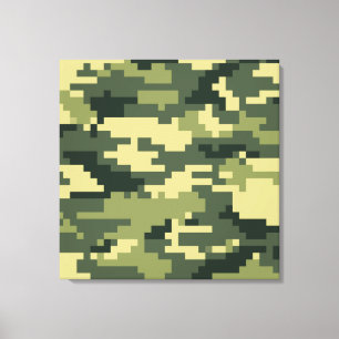 Impressão Em Tela Camuflagem Digital Woodland de 8 Bits / Camo