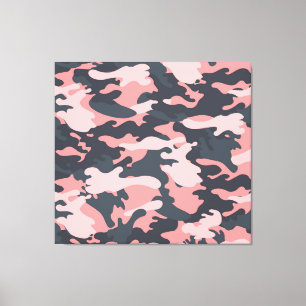 Impressão Em Tela Camuflagem rosa: Padrão clássico de vinheta