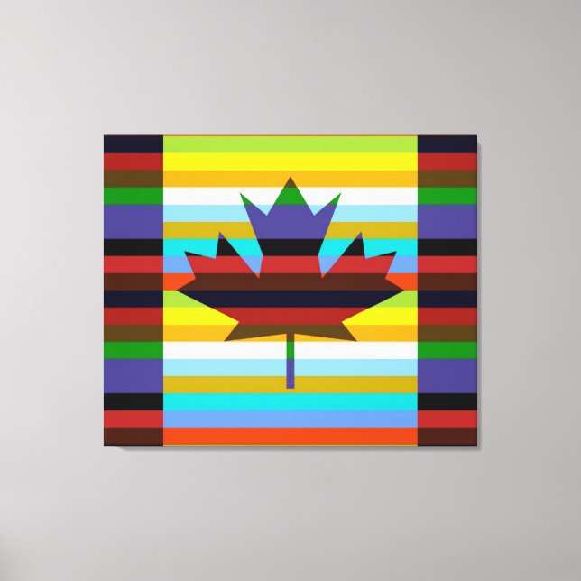 Impressão Em Tela Canadá Maple Leaf Pop Art (Frente)
