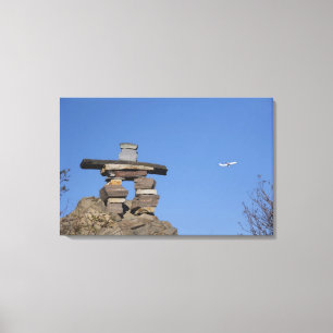 Impressão Em Tela Canadá, Terra Nova, Ruas. Inukshuk (para