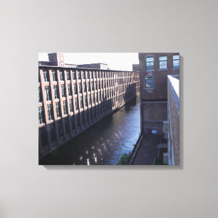 IMPRESSÃO EM TELA CANAL DA CIDADE DO MOINHO DE LOWELL ENVOLVIDO